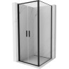 Mexen Exo-B Duo sprchovací kút, otvárateľný, 90 x 90 cm, priehľadný, čierny - 814-090-090-70-00