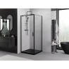 Mexen Exo-BR sklopná sprchová kabína 100 x 100 cm, priehľadná, čierna - 8181-100-100-70-00