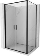 Mexen Exo-B Duo sprchovací kút otvárací 90 x 75 cm, priehľadný, čierny - 814-090-075-70-00