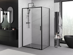 Mexen Exo posuvná sprchová kabína 120 x 80 cm, priehľadná, čierna - 8151-120-080-70-00