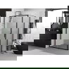 Mexen Exo sprchový kút posuvný 140 x 80 cm, priehľadný, čierny - 8151-140-080-70-00
