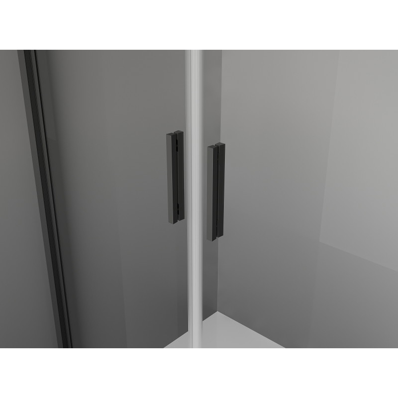 Mexen Exo-BR Duo dvojité sprchové dvere 80 cm, priehľadné, čierne - 8182-080-000-70-00