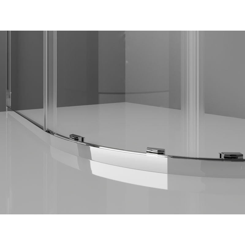 Mexen Exo polkruhová sprchová kabína posuvná 80 x 80 cm, priehľadná, chróm - 8131-080-080-01-00