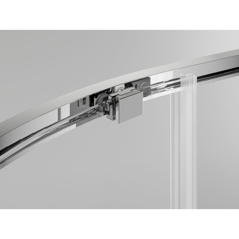 Mexen Exo štvrťkruhová asymetrická sprchová kabína s posuvnými dverami 100 x 80 cm, priehľadná, chróm - 8131-100-080-01-00