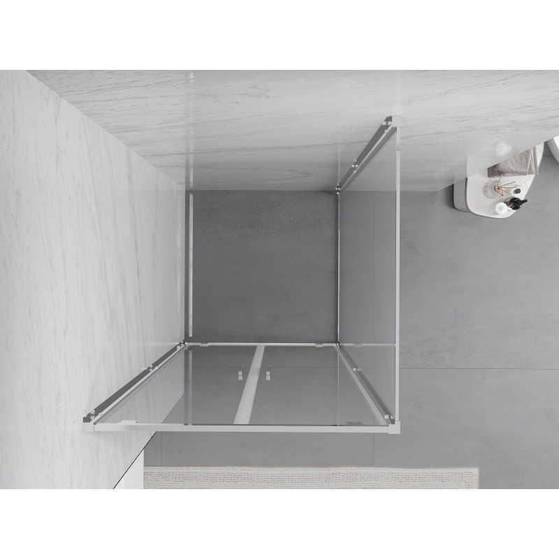 Mexen Exo-BR Duo sprchovací kút s výklopnými dverami 80 x 80 cm, transparentný, chróm - 8182-080-080-01-00