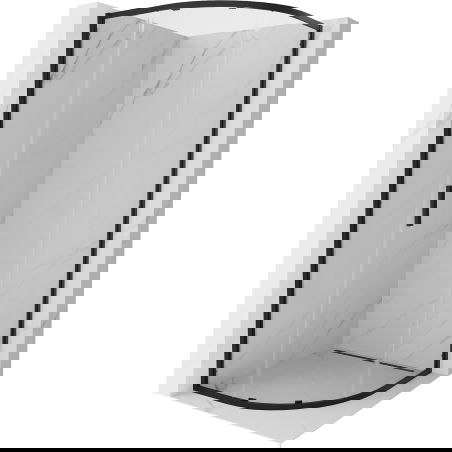 Mexen Exo sprchová kabína polkruhová posuvná 80 x 80 cm, transparentná, čierna - 8131-080-080-70-00