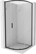 Mexen Exo-S kútový sprchovací kút posuvný 80 x 80 cm, transparentný, čierny - 8131-080-080-70-00