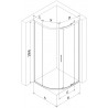 Mexen Exo-S kútový sprchovací kút posuvný 80 x 80 cm, transparentný, čierny - 8131-080-080-70-00
