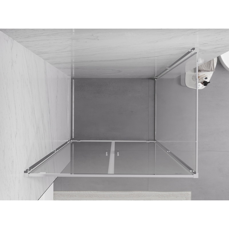 Mexen Exo-BR Duo sprchový kút otvárací 80 x 70 cm, transparentný, chróm - 8182-080-070-01-00