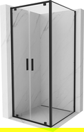 Mexen Exo sprchový kút, vyklápací 80 x 80 cm, transparentný, čierny - 8182-080-080-70-00