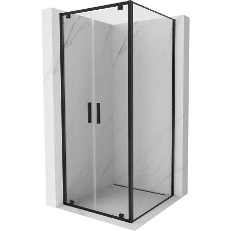 Mexen Exo-BR Duo sprchový kút s otváracími dverami 90 x 90 cm, transparentný, čierny - 8182-090-090-70-00