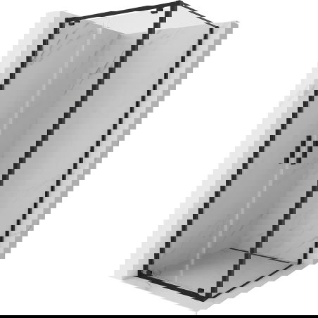 Mexen Exo sprchová kabína s otváracími dverami 100 x 100 cm, transparentná, čierna - 8182-100-100-70-00