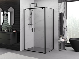 Mexen Exo sprchovací kút výklopný 70 x 90 cm, priehľadný, čierny - 8182-070-090-70-00