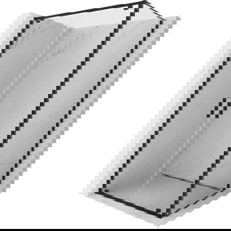 Mexen Exo sprchová kabína s otváracími dverami 80 x 90 cm, priehľadná, čierna - 8182-080-090-70-00