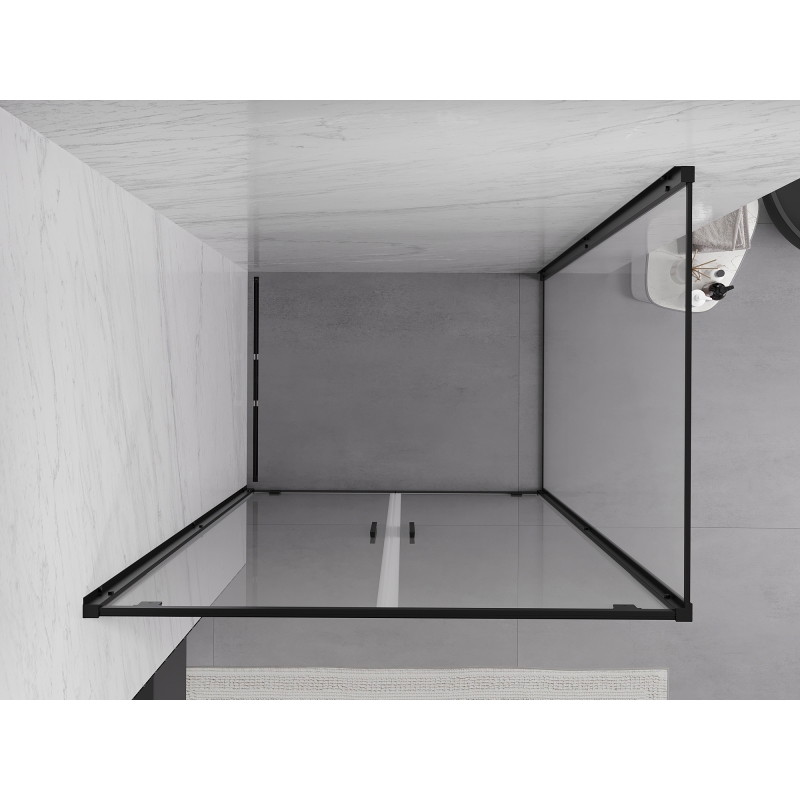 Mexen Exo-BR Duo otváracia sprchová kabína 80 x 100 cm, transparentná, čierna - 8182-080-100-70-00