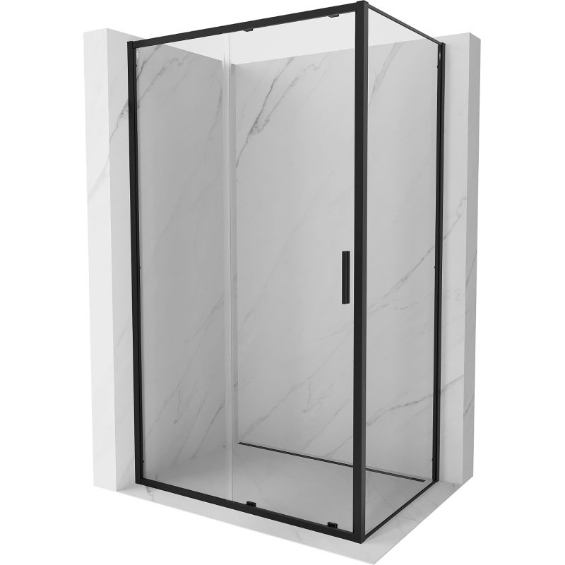 Mexen Exo posuvný sprchový kút 90 x 100 cm, priehľadný, čierny - 8151-090-100-70-00