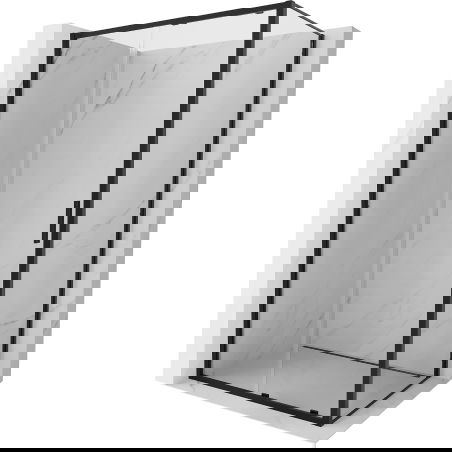 Mexen Exo posuvný sprchový kút 90 x 100 cm, priehľadný, čierny - 8151-090-100-70-00