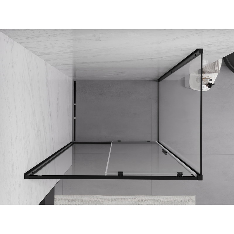 Mexen Exo-S posuvný sprchový kút 155 x 100 cm, transparentný, čierny - 8151-155-100-70-00