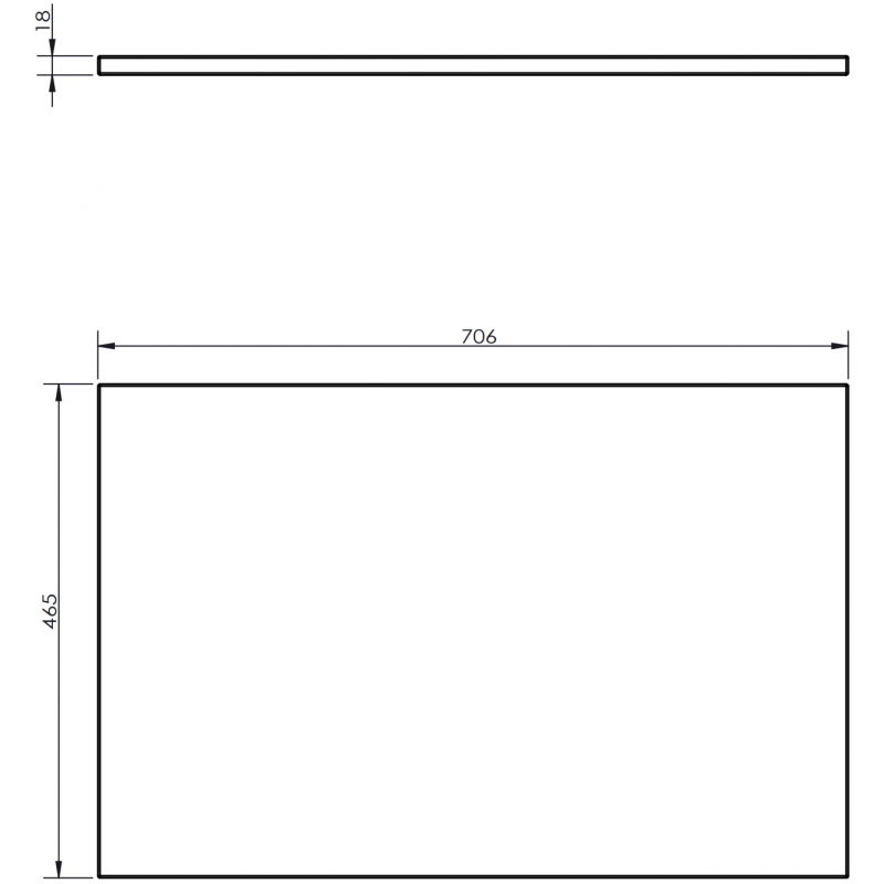 Mexen Uni doska na skrinku 70 cm, biely lesk - 91AXX-0704-464-18-00