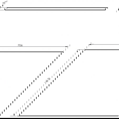 Mexen Uni doska na skrinku 70 cm, biely lesk - 91AXX-0704-464-18-00