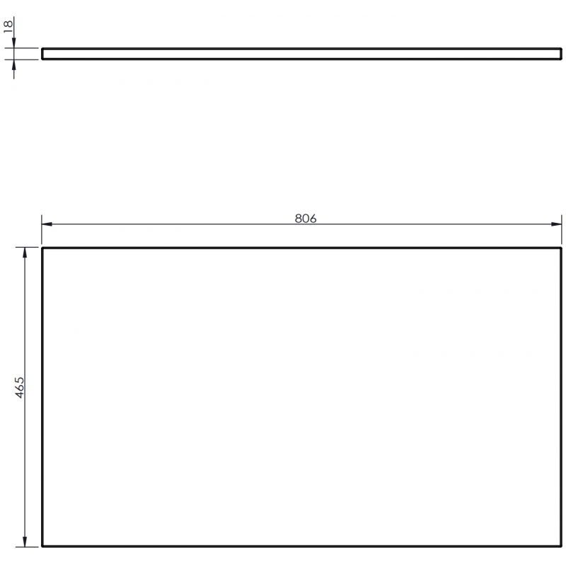 Mexen Uni doska na skriňu 80 cm, biely lesk - 91AXX-0804-464-18-00