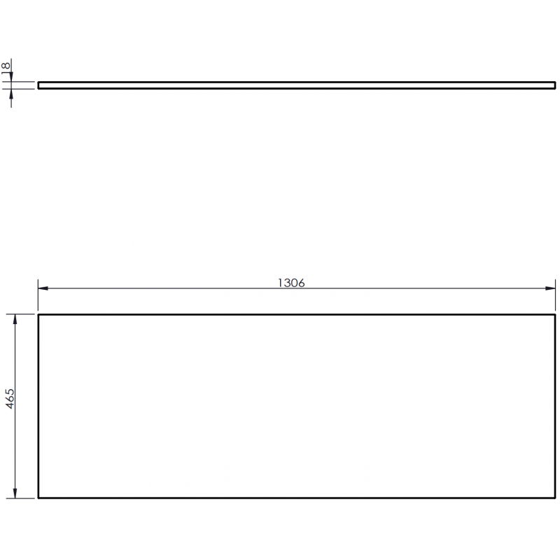 Mexen Uni doska na skrinku 130 cm, biely lesk - 91AXX-1304-464-18-00