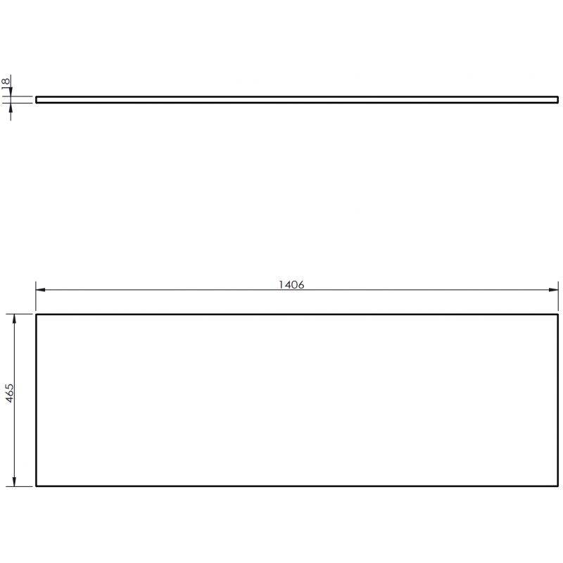 Mexen Uni doska na skrinku 140 cm, biely lesk - 91AXX-1404-464-18-00