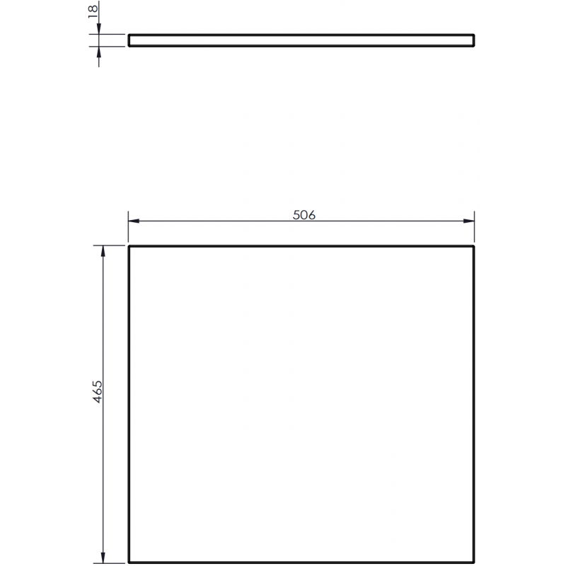 Mexen Uni doska na skrinku 50 cm, biely mat - 91AXX-0504-464-18-01