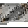 Mexen Lima skladací sprchovací kút 120 x 80 cm, transparentný, čierny + sprchová vanička Flat, biela - 856-120-080-70-00-4010B