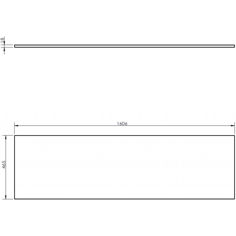 Mexen Uni pracovná doska 160 cm, biely mat - 91AXX-1604-464-18-01