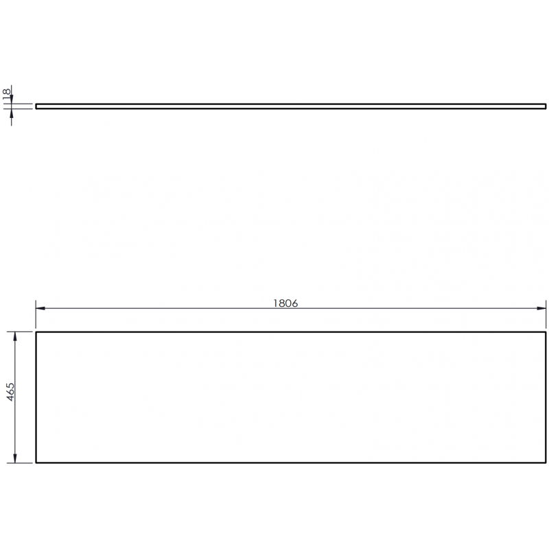Mexen Uni doska na skrinku 180 cm, čierny lesk - 91AXX-1804-464-18-70