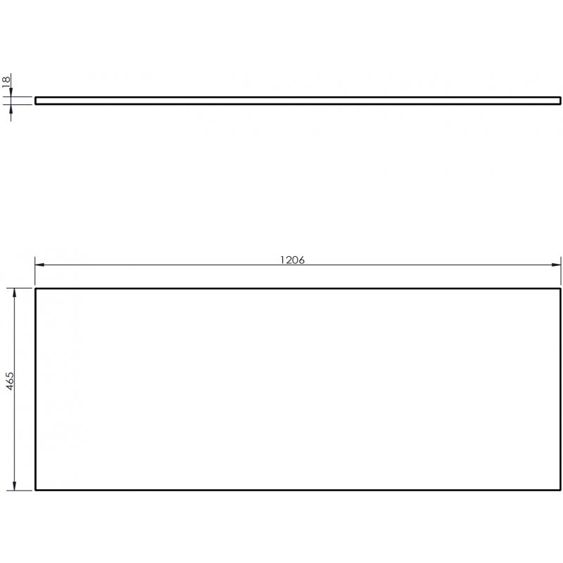 Mexen Uni doska na skrinku 120 cm, čierny mat - 91AXX-1204-464-18-71