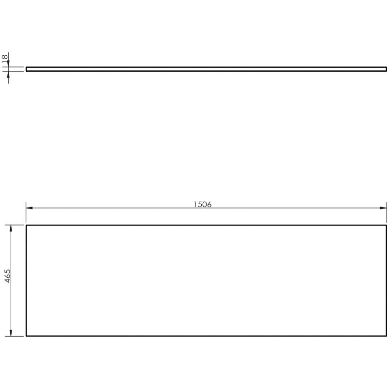 Mexen Uni doska na skrinku 150 cm, čierny mat - 91AXX-1504-464-18-71