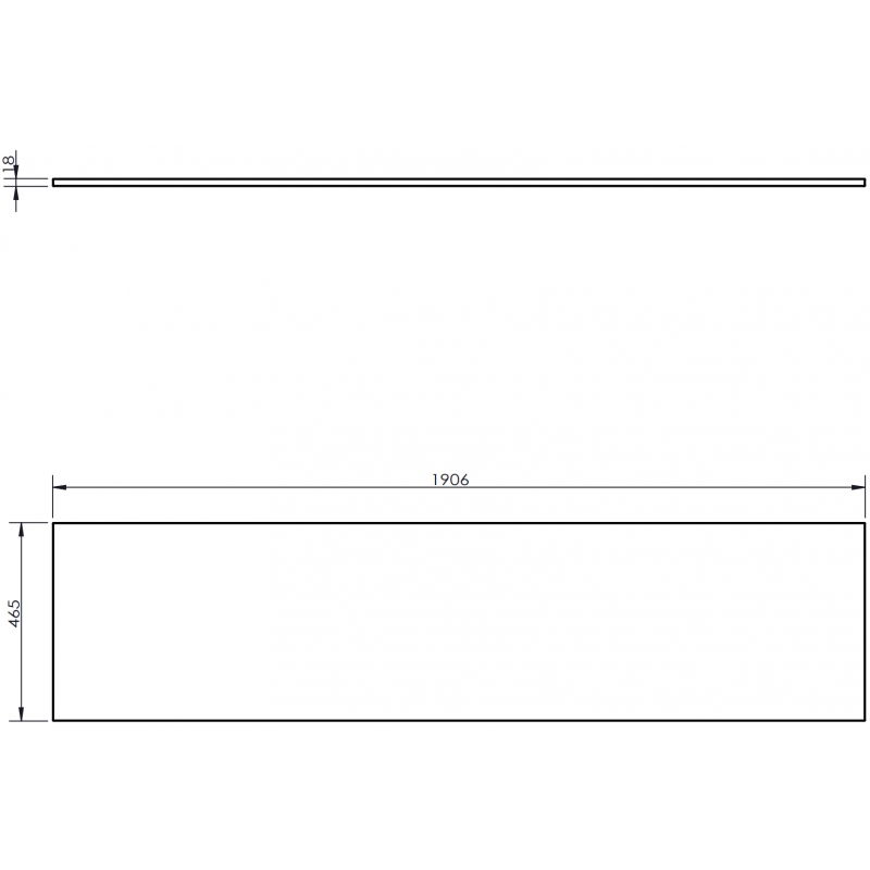 Mexen Uni doska na skrinku 190 cm, čierny mat - 91AXX-1904-464-18-71