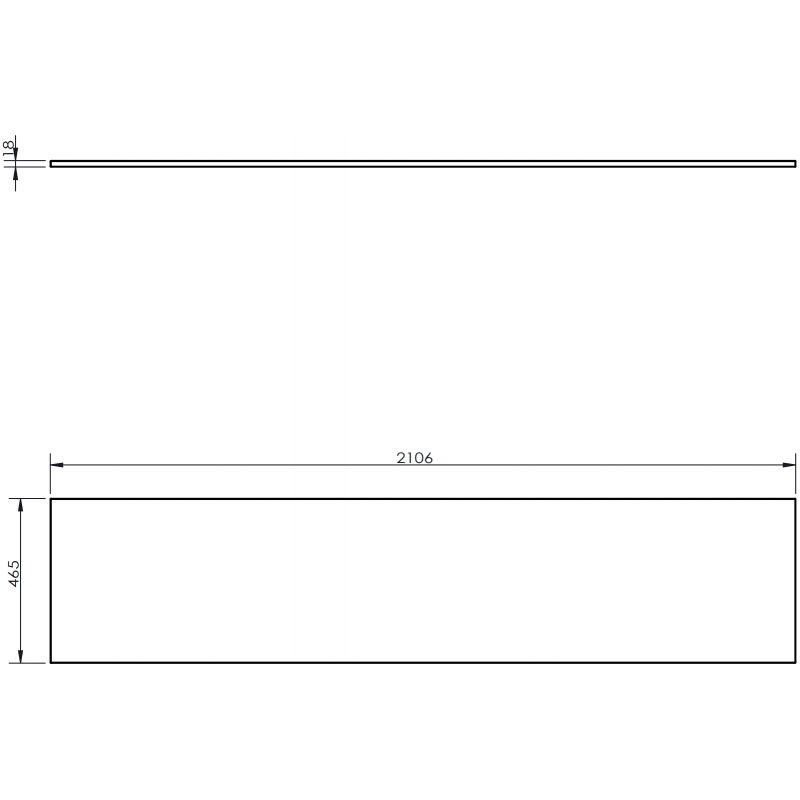 Mexen Uni doska na skrinku 210 cm, orech - 91AXX-2104-464-18-86