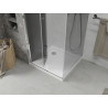 Mexen Lima skladacia sprchová kabína 70 x 70 cm, grafit, chróm + vanička Flat, biela - 856-070-070-01-40-4010