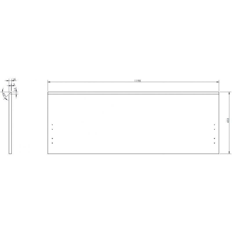 Mexen Orio predná strana skrinky kúpeľňovej 120 x 43,5 cm, grafit mat - 91A10-1200-470-1-66