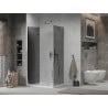Mexen Lima skladací sprchovací kút 70 x 90 cm, grafit, chróm + vanička Flat, biela - 856-070-090-01-40-4010