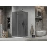 Mexen Lima skladací sprchovací kút 70 x 90 cm, grafit, chróm + vanička Flat, biela - 856-070-090-01-40-4010