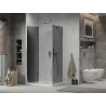Mexen Lima skladacia sprchová kabína 70 x 120 cm, grafit, chróm + vanička Flat, biela - 856-070-120-01-40-4010