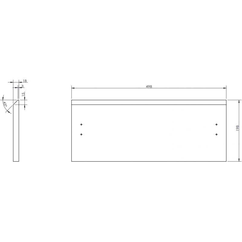Mexen Rivel čelný panel s ryhovaním pre korpus kúpeľňovej skrinky 50 x 20 cm, biely matný - 91A20-0500-235-1-01
