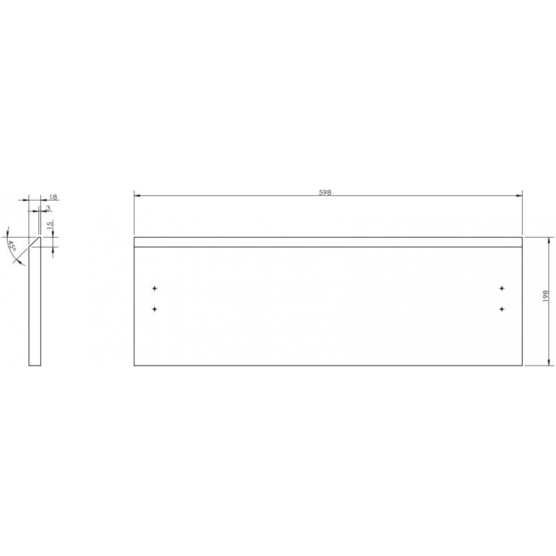 Mexen Rivel predný ryhovaný panel pre kúpeľňovú skrinku 60 x 20 cm, grafit matný - 91A20-0600-235-1-66