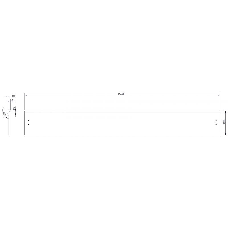 Mexen Rivel predná časť ryhovaná pre skrinku do kúpeľne 160 x 20 cm, grafit mat - 91A20-1600-235-1-66