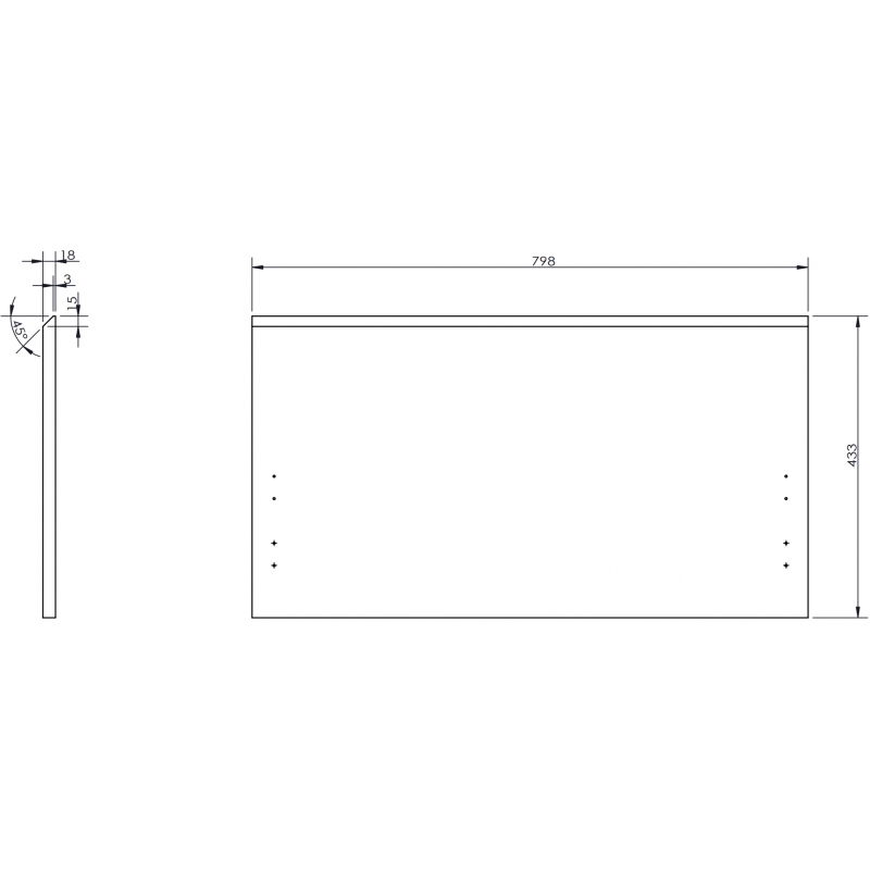 Mexen Rivel predná strana ryhovaný pre telo kúpeľňovej skrinky 80 x 43,5 cm, grafitová matná - 91A20-0800-470-1-66