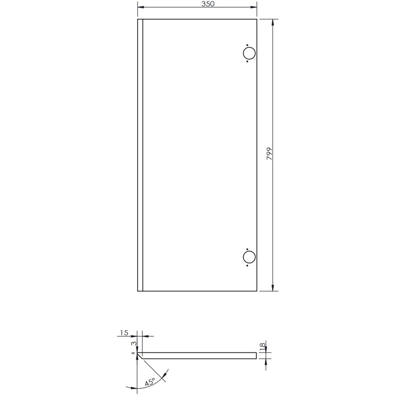 Mexen Rivel vlnitý front pre korpus kúpeľňovej skrinky 35 x 80 cm (2 ks), grafit mat - 91A21-1600-300-2-66