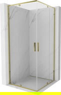 Mexen Exo štvorcová sprchová kabína výklopná 100 x 100 cm, transparentná, zlatá - 8110-100-100-50-00