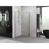 Mexen Exo-R päťuholníková sprchová kabína s otváracími dverami 80 x 80 cm, transparentná, zlatá - 812-080-080-50-00