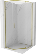 Mexen Exo-R päťhranná sprchová kabína 90 x 90 cm, transparentná, zlatá - 812-090-090-50-00