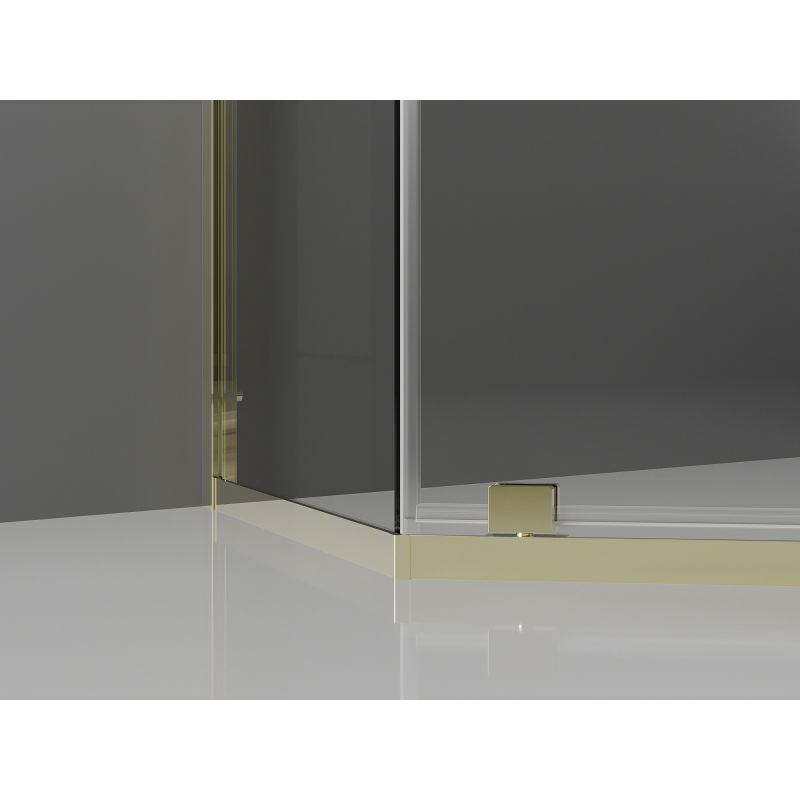 Mexen Exo päťuholníková sprchová kabína s otváracími dverami 90 x 90 cm, transparentná, zlatá - 812-090-090-50-00