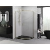 Mexen Exo-S posuvný sprchovací kút polkruhový 100 x 90 cm, transparentný, zlatý - 8131-100-090-50-00